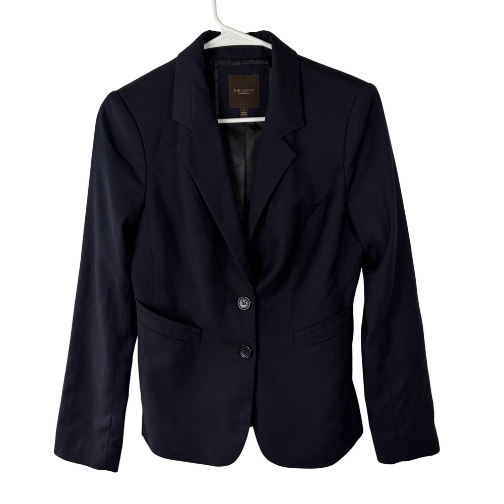 The Limited Collection Navy Blue Two Button Blazer Career Jacket‎ Womens Size 4